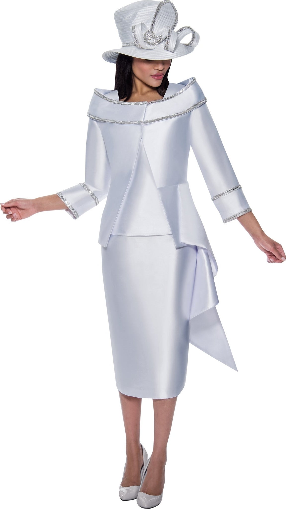 GMI Church Suit 9683C-White - Church Suits For Less