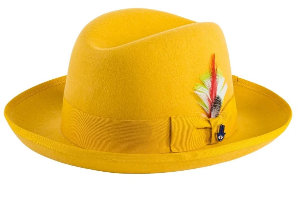 Men Godfather Hat- Gold - Church Suits For Less