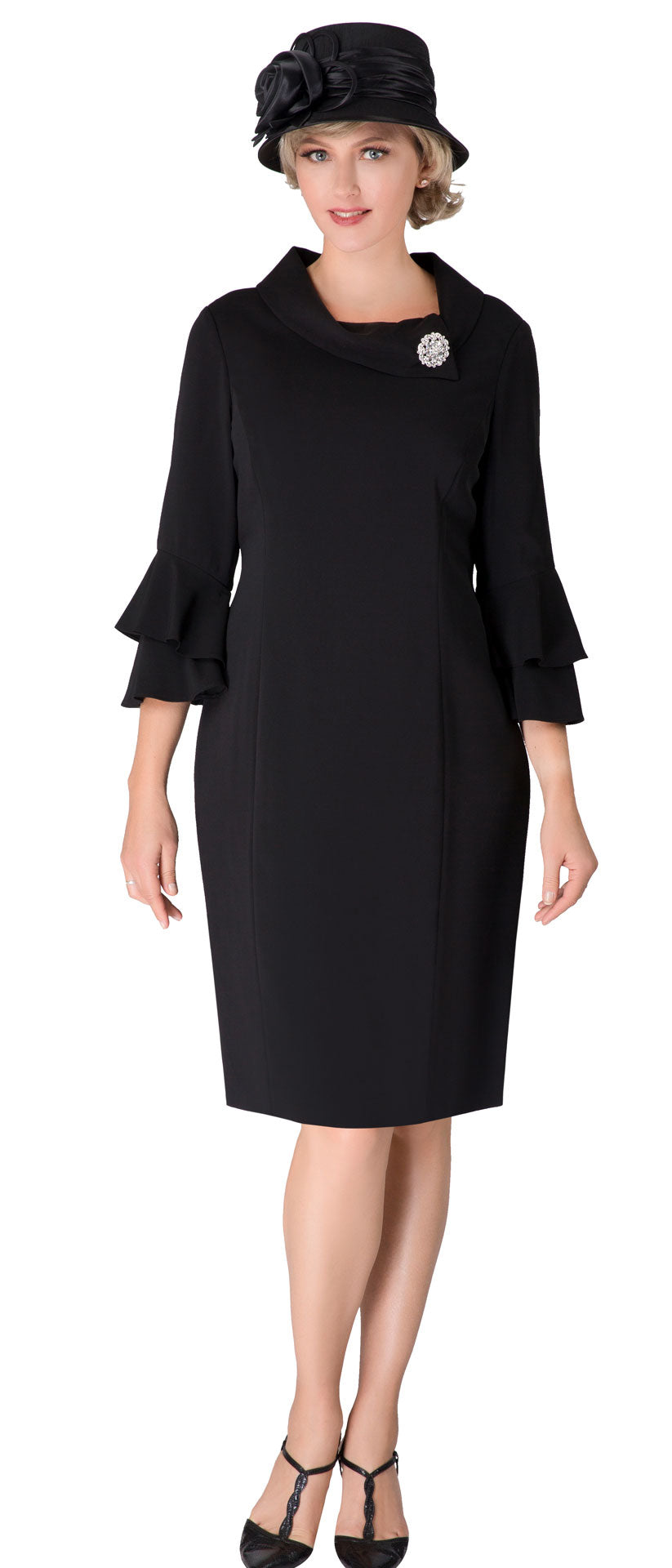 Giovanna Dress D1518C-Black - Church Suits For Less