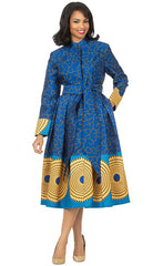 Giovanna Church Dress D1516-Royal/Gold - Church Suits For Less