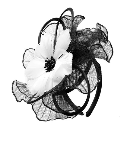 Giovanna Hat HM977-Black/White - Church Suits For Less