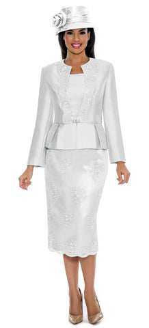 Giovanna Church Suit G0844-White - Church Suits For Less