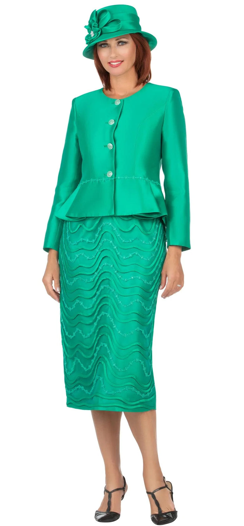 Giovanna Church Suit G1156-Emerald - Church Suits For Less