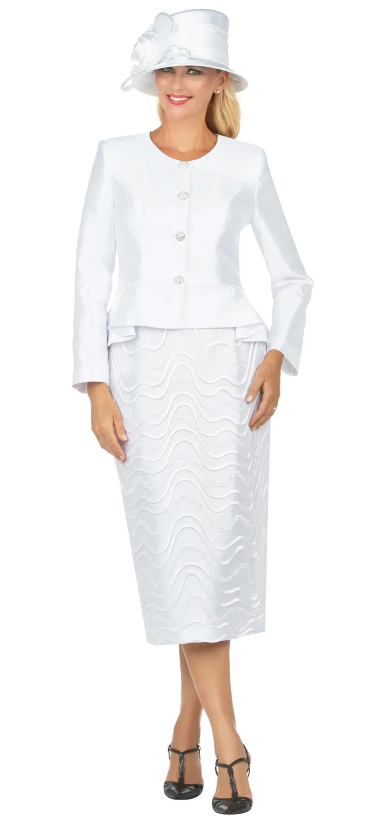 Giovanna Church Suit G1156-White - Church Suits For Less