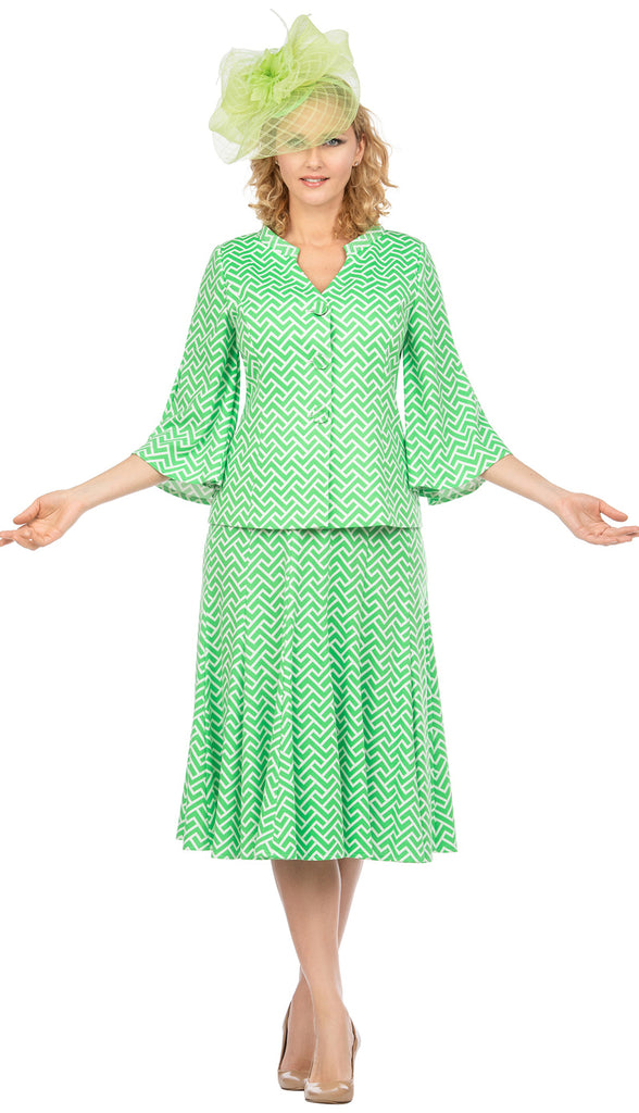 Giovanna Suit S0730-Lime/White - Church Suits For Less
