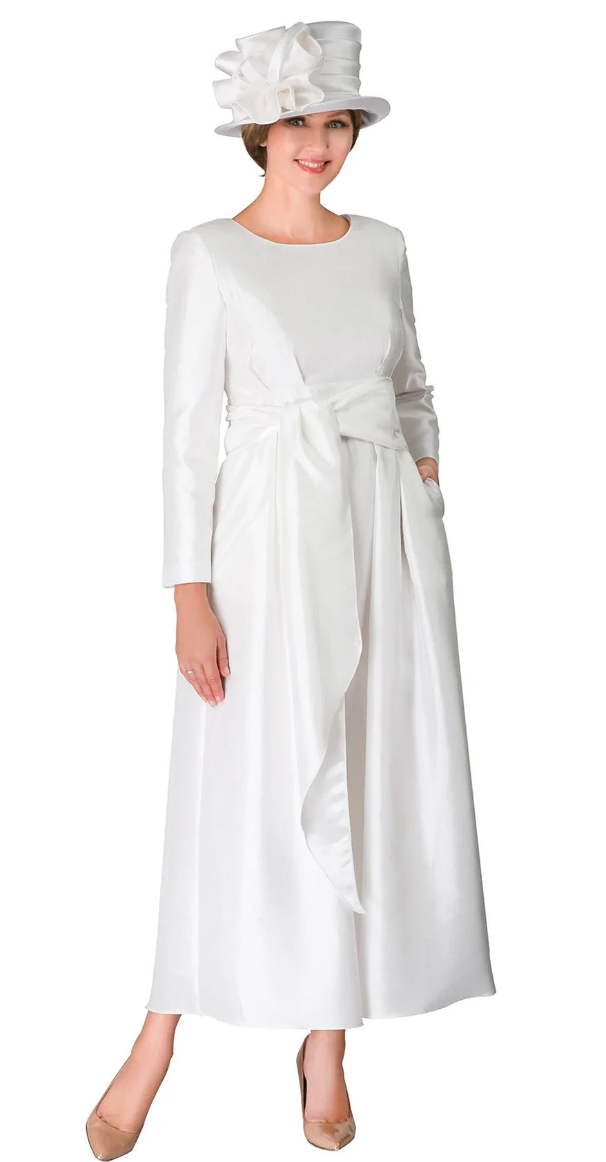 Giovanna Dress D1508C-White - Church Suits For Less