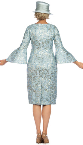 Giovanna Dress D1517C-Blue - Church Suits For Less