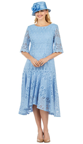 Giovanna Dress D1525-Blue - Church Suits For Less