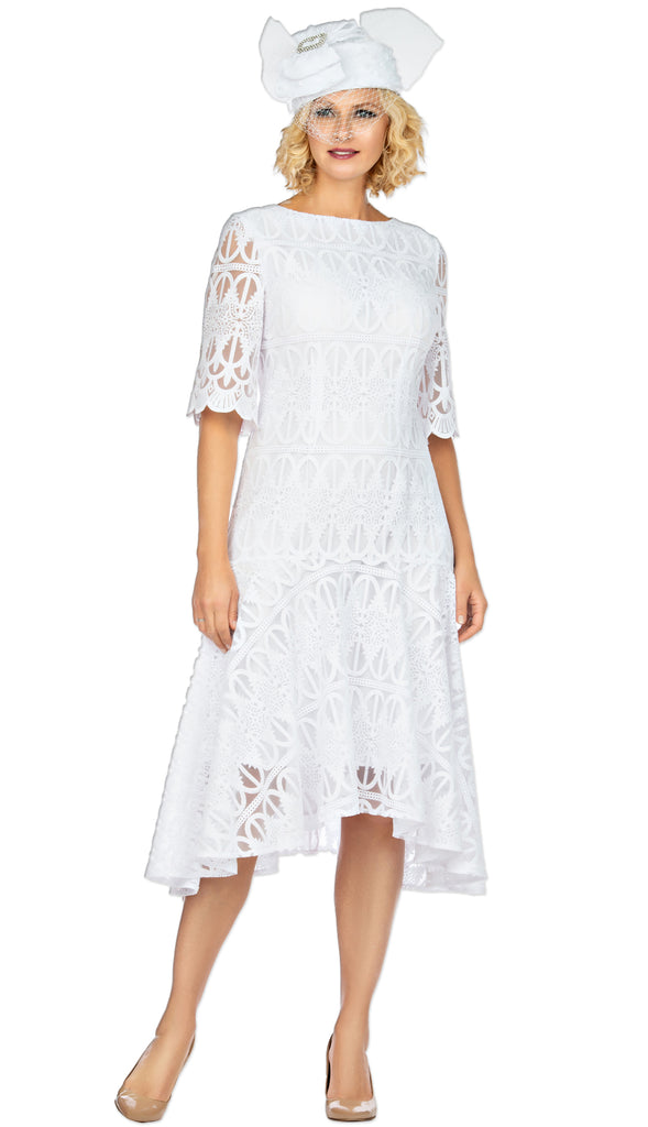 Giovanna Dress D1525-White - Church Suits For Less