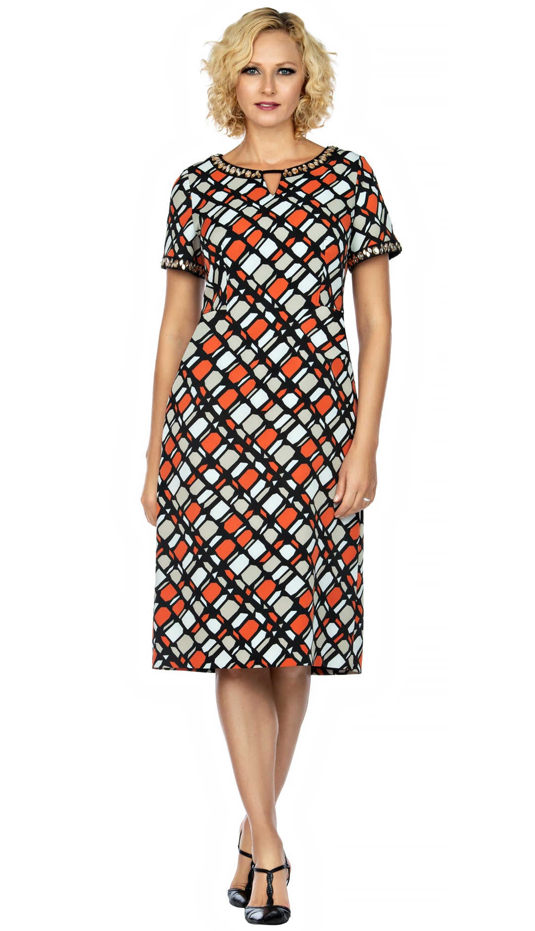 orange church dresses Nubiano 100881-ORG-IH Church Dress Orange / 18W
