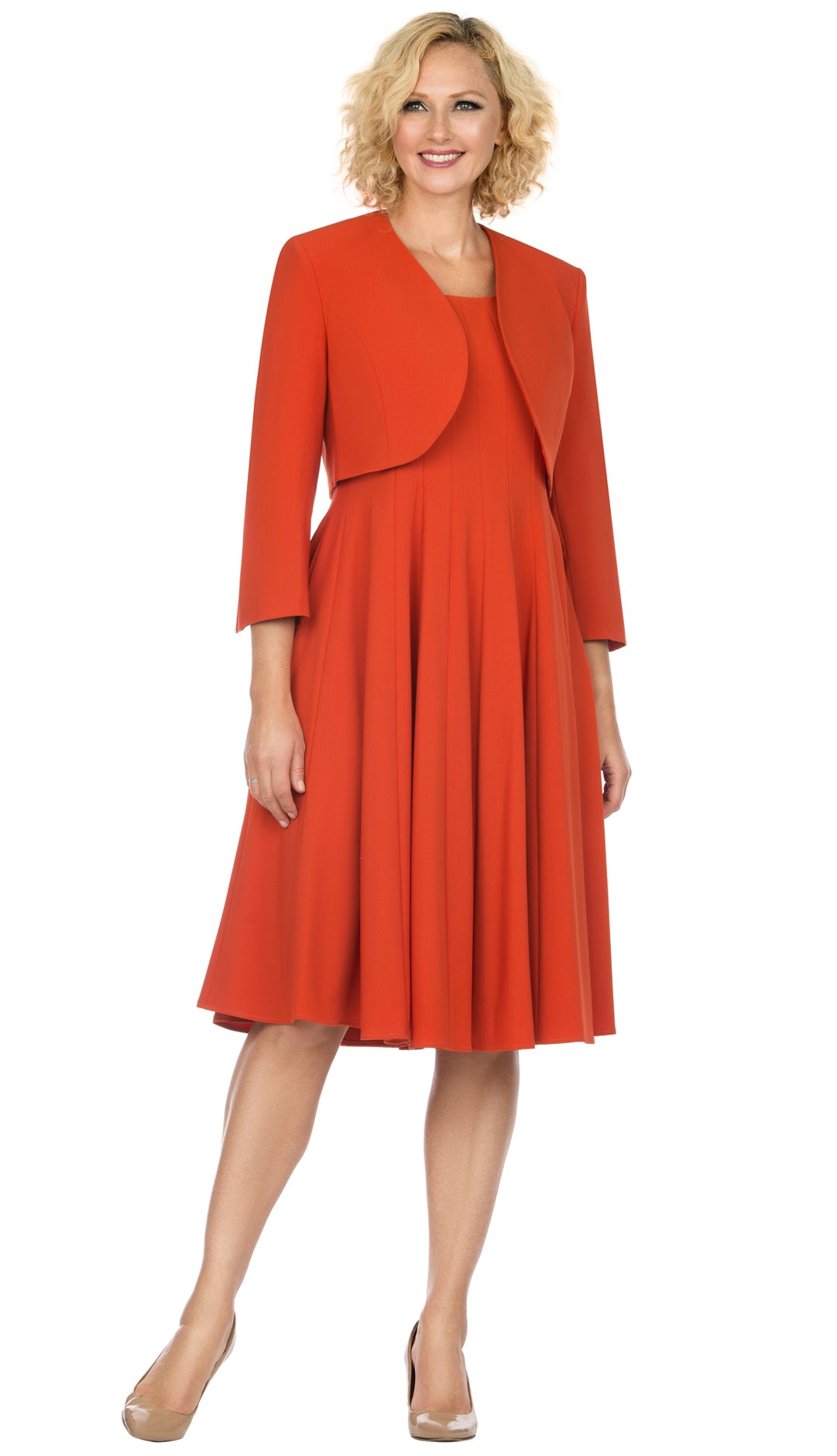 Giovanna Dress D1540-Orange - Church Suits For Less
