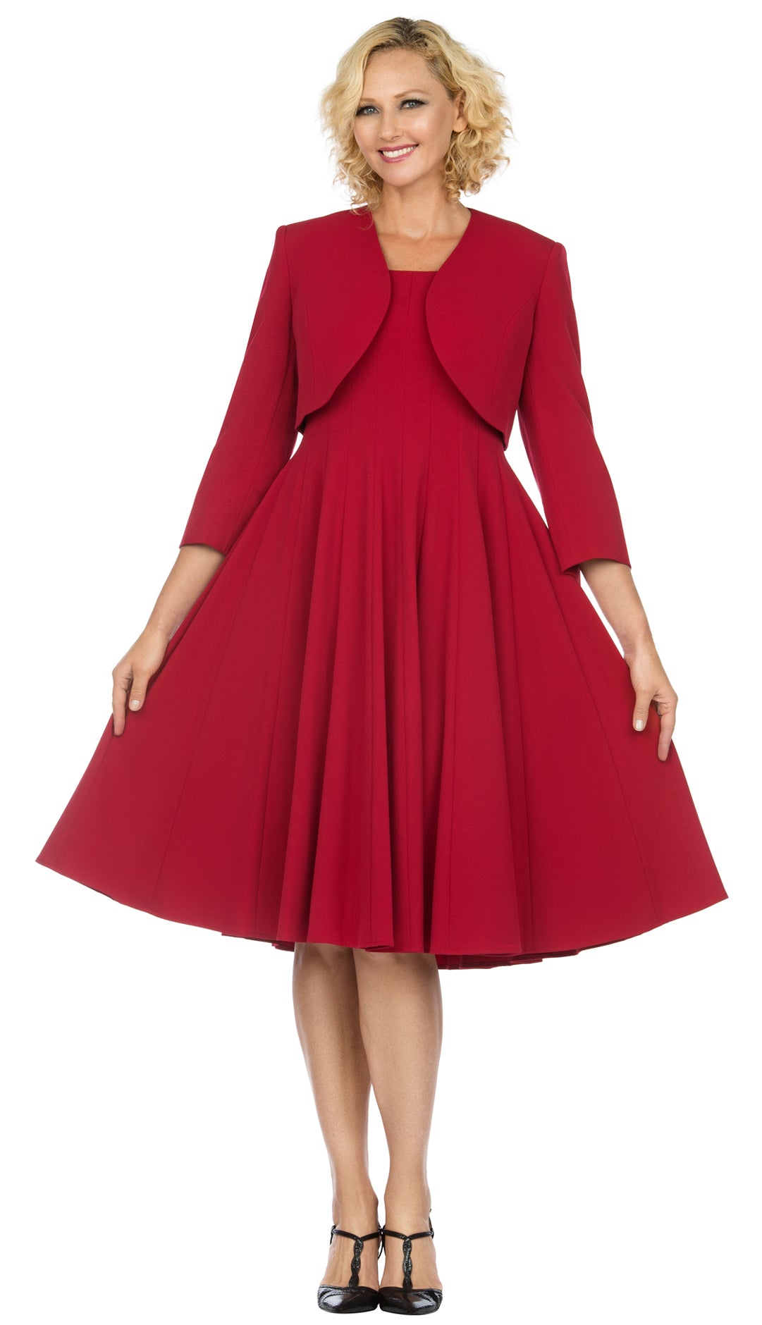 Giovanna Dress D1540-Red - Church Suits For Less
