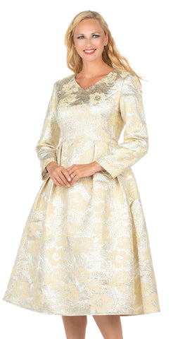 Giovanna Church Dress D1568-Champagne - Church Suits For Less
