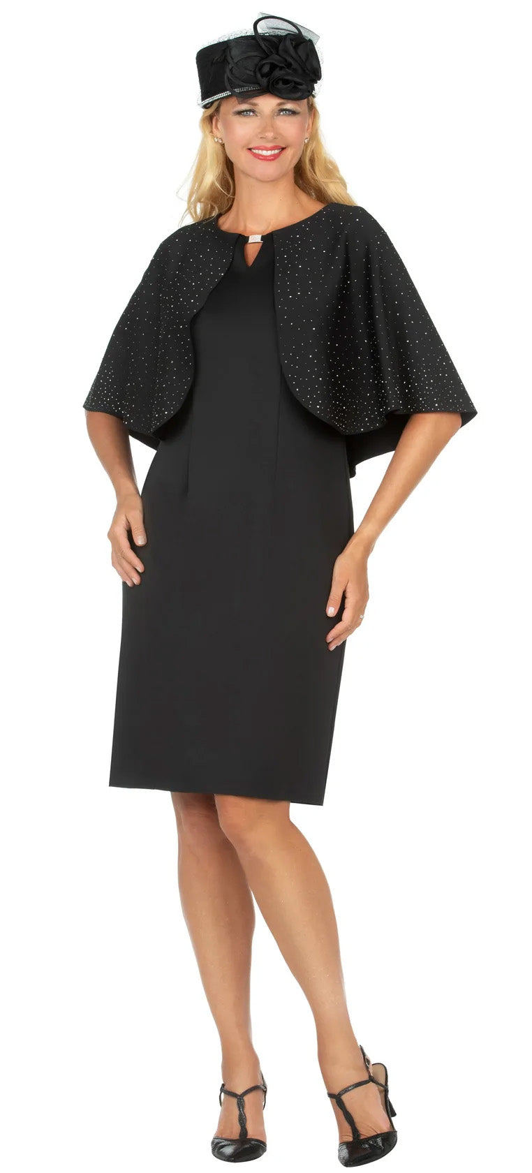 Giovanna Church Dress D1582-Black - Church Suits For Less