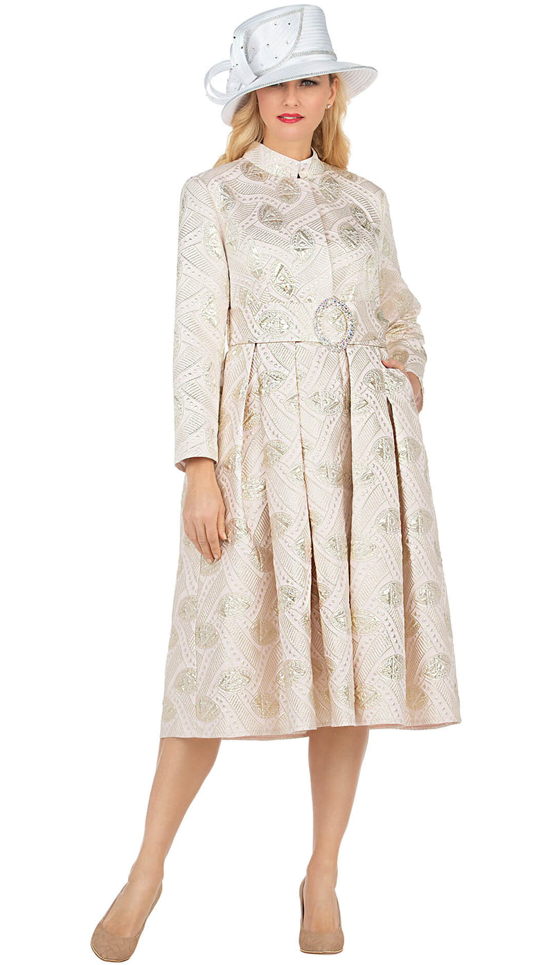 beige church dress Terramina Church Dress 7127C-Champagne