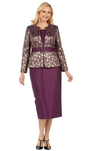 Giovanna Suit G1132-Plum - Church Suits For Less