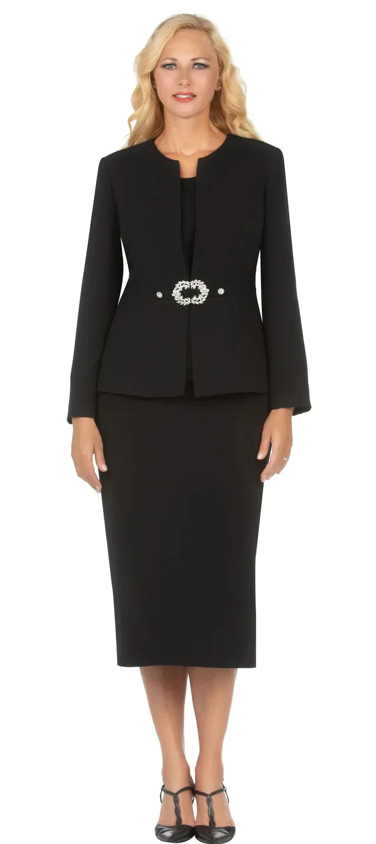 Giovanna Usher Suit S0650C-Black - Church Suits For Less
