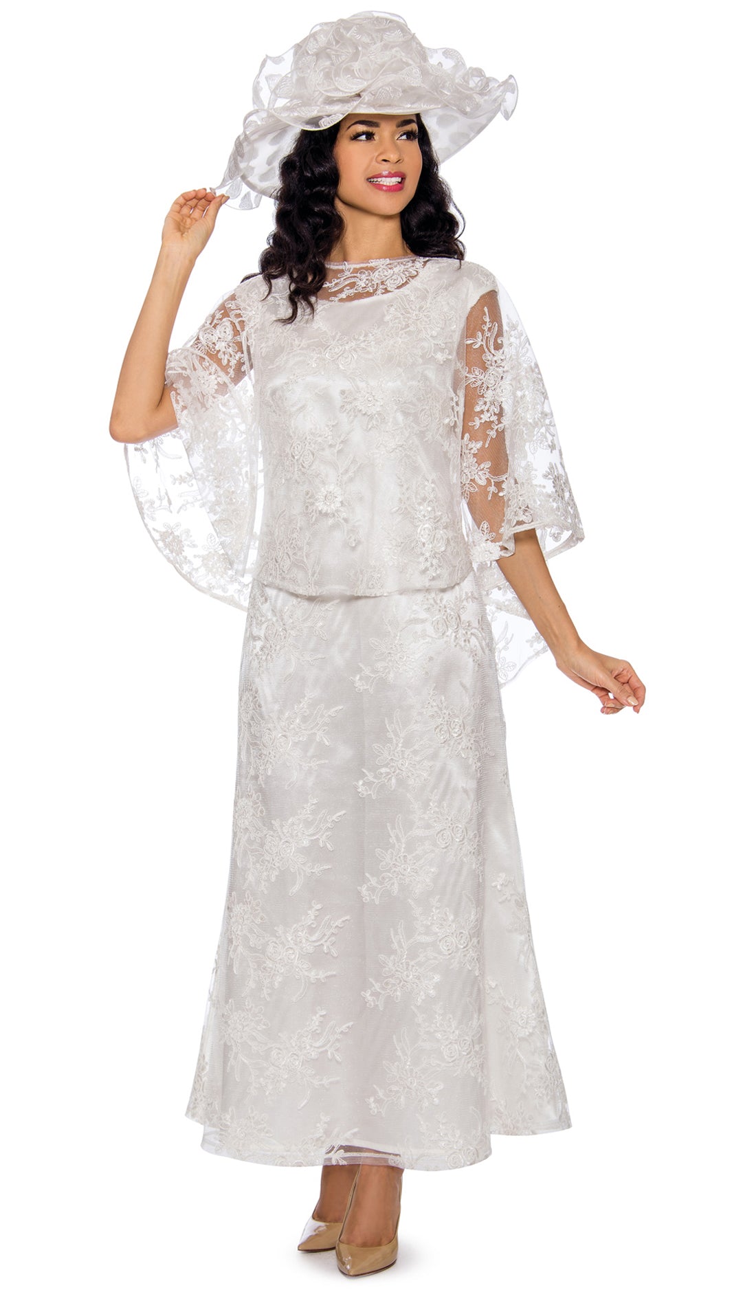 Giovanna Dress D1510-White - Church Suits For Less