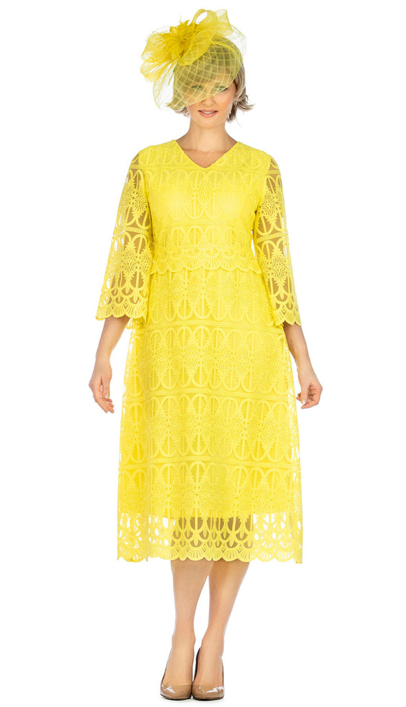 Giovanna Dress D1520C-Yellow - Church Suits For Less