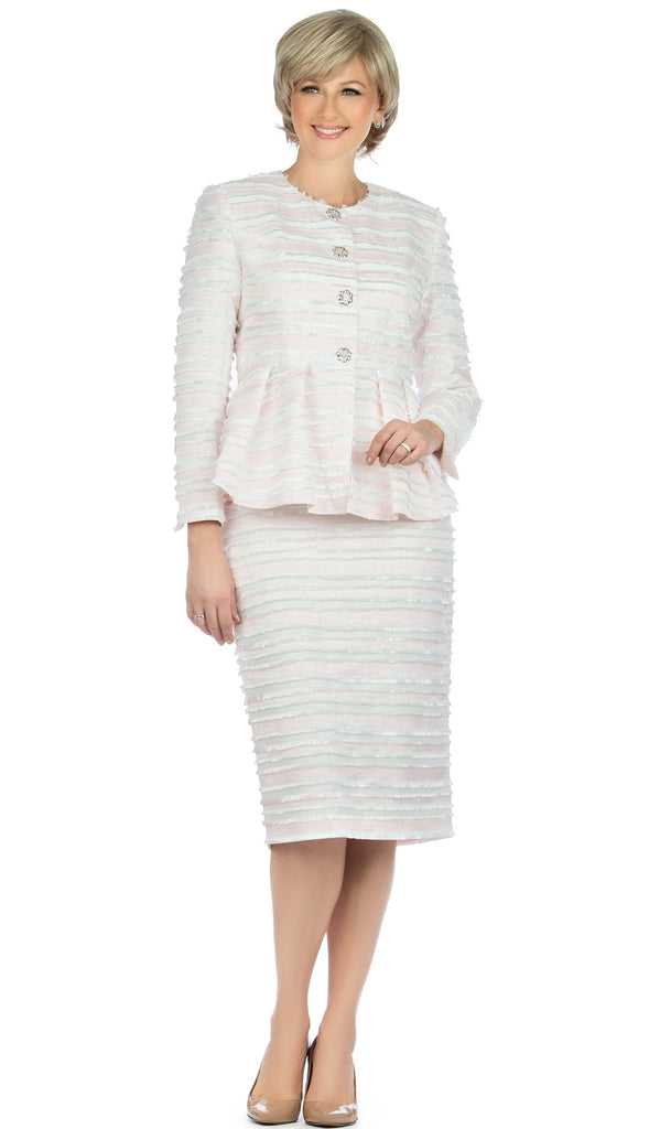 Giovanna Suit G1126-Pink/White - Church Suits For Less