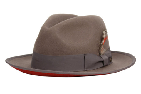 Men Fedora Hat BDF122 Grey Red