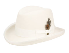 Men Homburg Hat MSD-31Ivory - Church Suits For Less