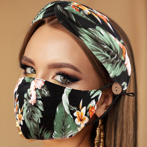 Women Fashion Face Mask & Headband-113-3