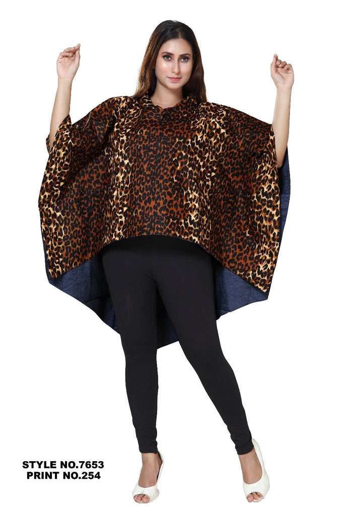 Kara Chic Hilo Poncho Top 7653-Leopard Print - Church Suits For Less