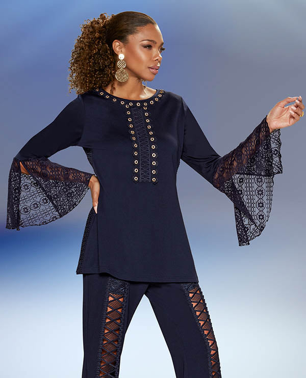 Love The Queen Tunic 17369T-Navy - Church Suits For Less