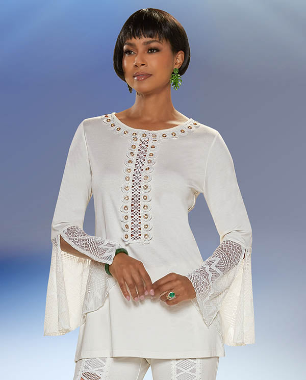 Love The Queen Tunic 17369T-White - Church Suits For Less
