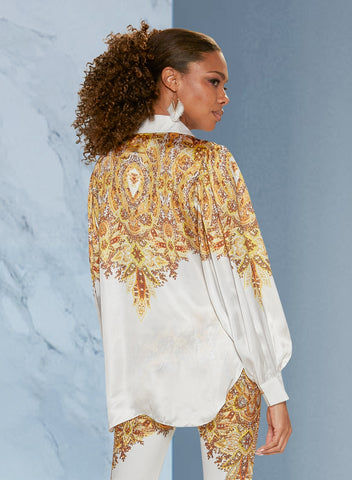 Love The Queen Print Blouse 17389T - Church Suits For Less
