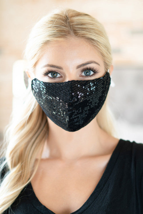 Women Fashion Face Mask-445-Black - Church Suits For Less