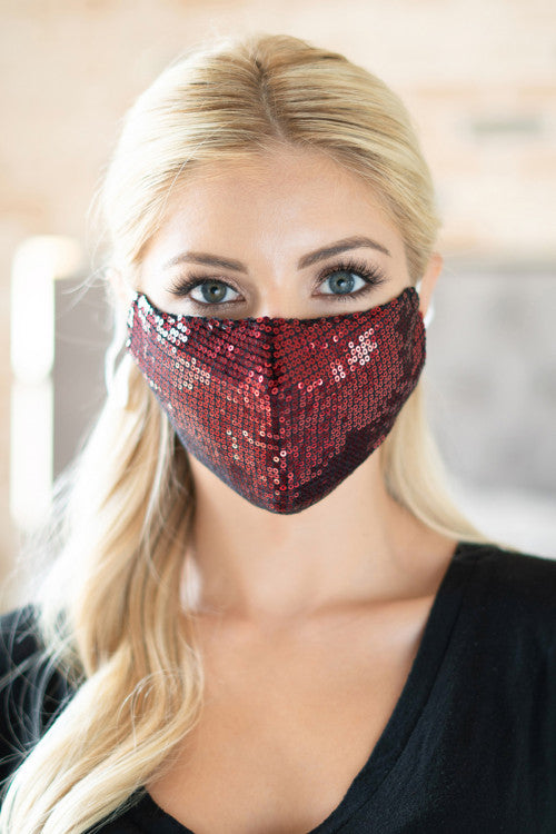 Women Fashion Face Mask-Red-2001MT - Church Suits For Less