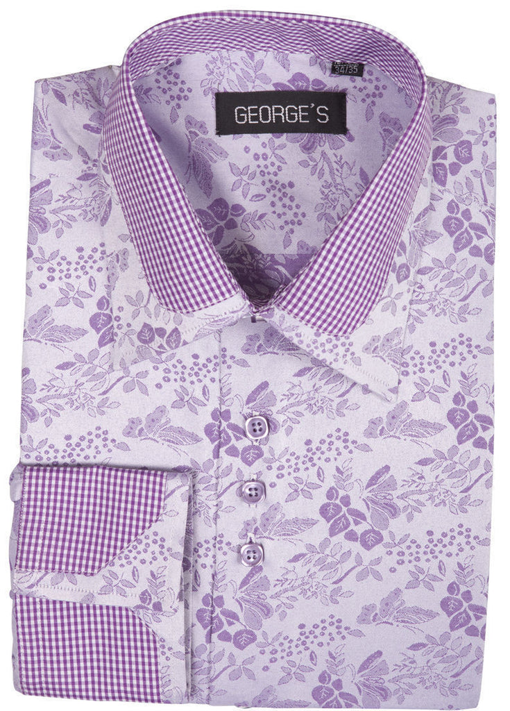 Men Shirt AH622-Lavender - Church Suits For Less