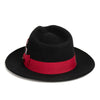Men Fashion Fedora Hat Black Red - Church Suits For Less