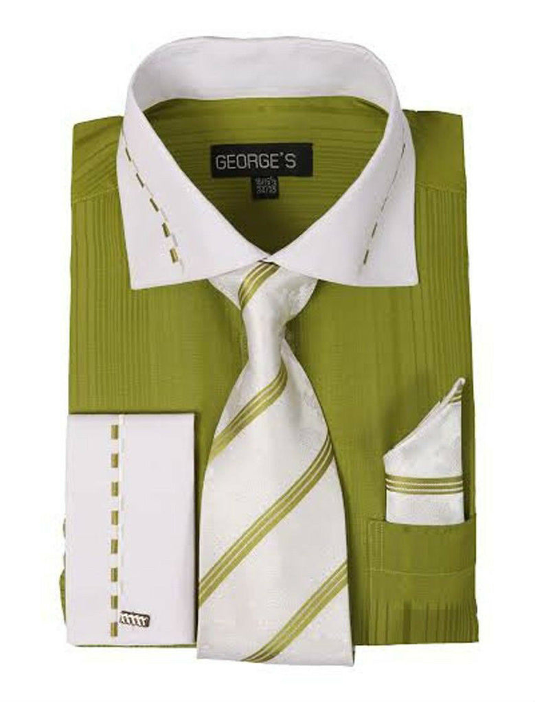 Milano Moda Dress Shirt AH621-Olive - Church Suits For Less
