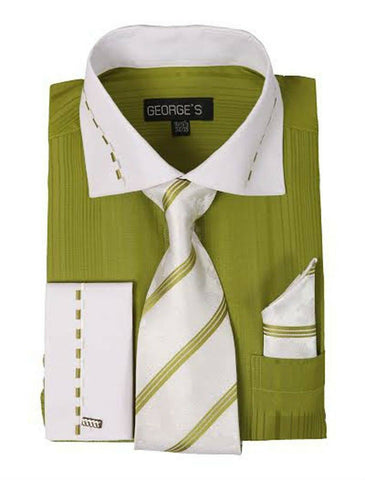 Milano Moda Dress Shirt AH621-Olive - Church Suits For Less