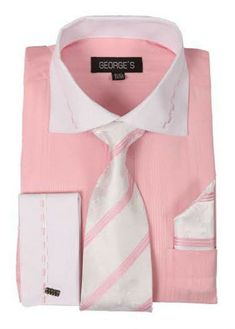 Milano Moda Dress Shirt AH621-Pink - Church Suits For Less