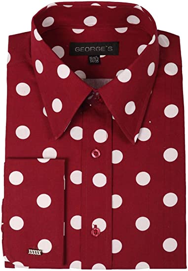Men Casual Shirt AH616-Burgundy - Church Suits For Less