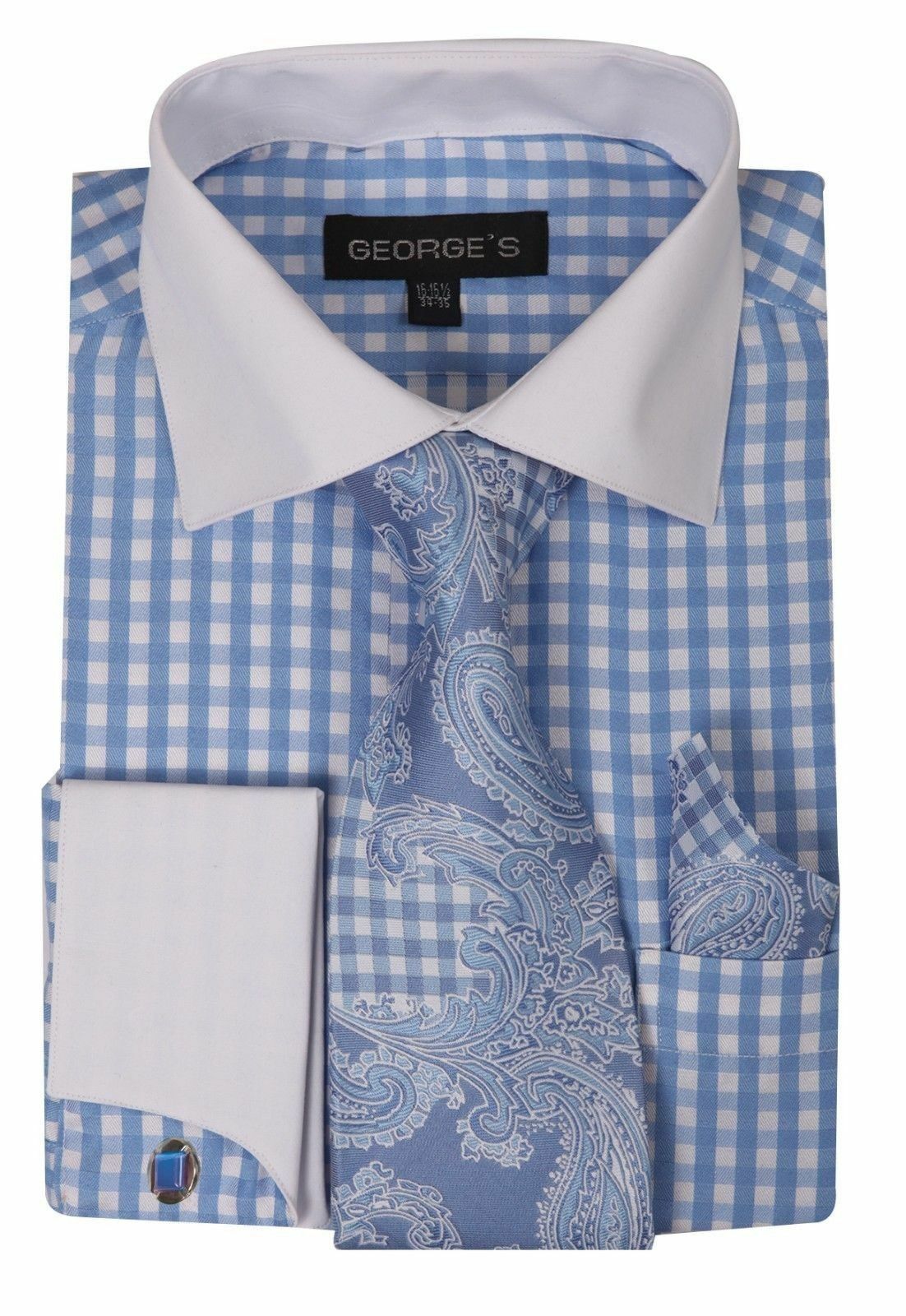Milano Moda Men Shirt AH615-Light Blue – Church suits for less
