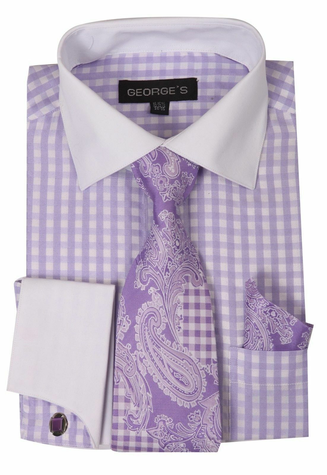 Milano Moda Men Shirt AH615-Lavender - Church Suits For Less