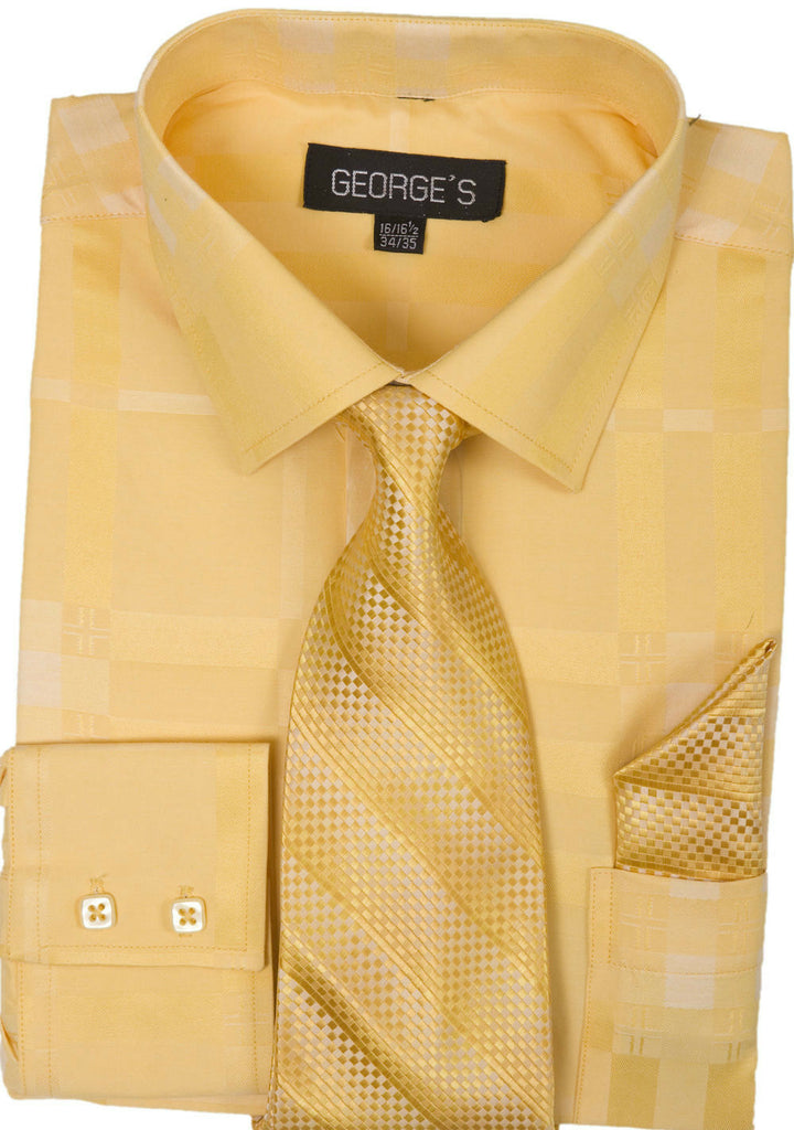 Milano Moda Men Shirt AH623-Gold - Church Suits For Less