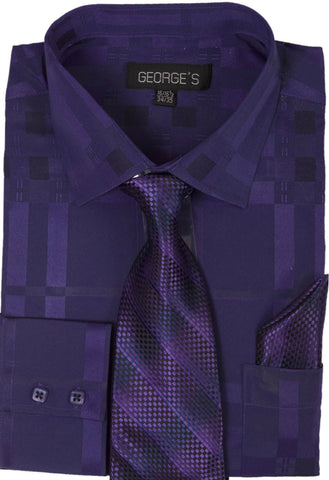 Milano Moda Men Shirt AH623-Purple