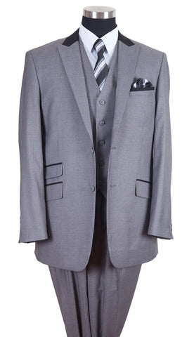 Milano Moda Men Suit-57023-Grey - Church Suits For Less