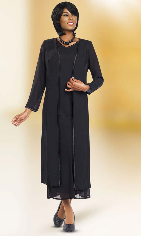 Misty Lane Skirt Suit Suit 13061C-Black - Church Suits For Less