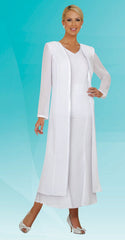 Misty Lane Skirt Suit Suit 13061C-White - Church Suits For Less