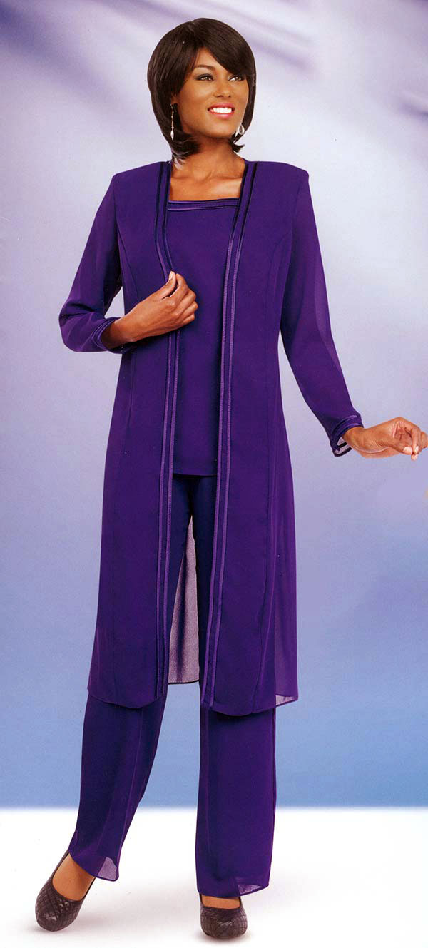 Misty Lane Pant Suit 13062-Purple - Church Suits For Less