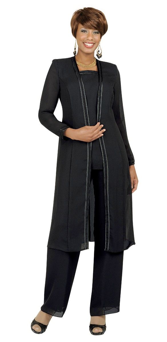 Misty Lane Pant Suit 13062-Black - Church Suits For Less