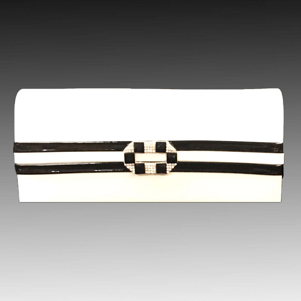 Women Purse P115-White Black - Church Suits For Less