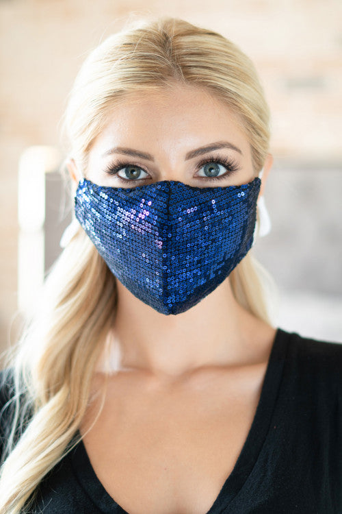 Women Fashion Face Mask-147-Blue - Church Suits For Less